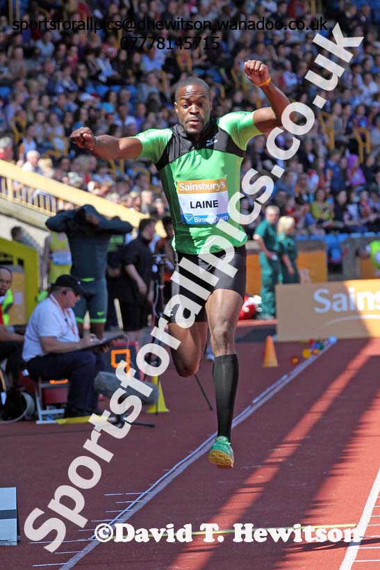 Samy Laine (HAI) mens triple jump, IAAF Diamond League, Birmingham. Photo: David T. Hewitson/Sports for All Pics